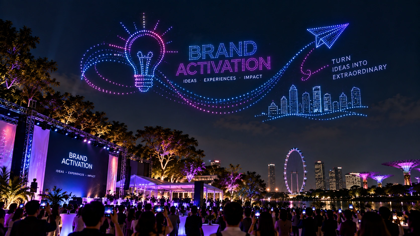 Drone show for brand activation events in Singapore