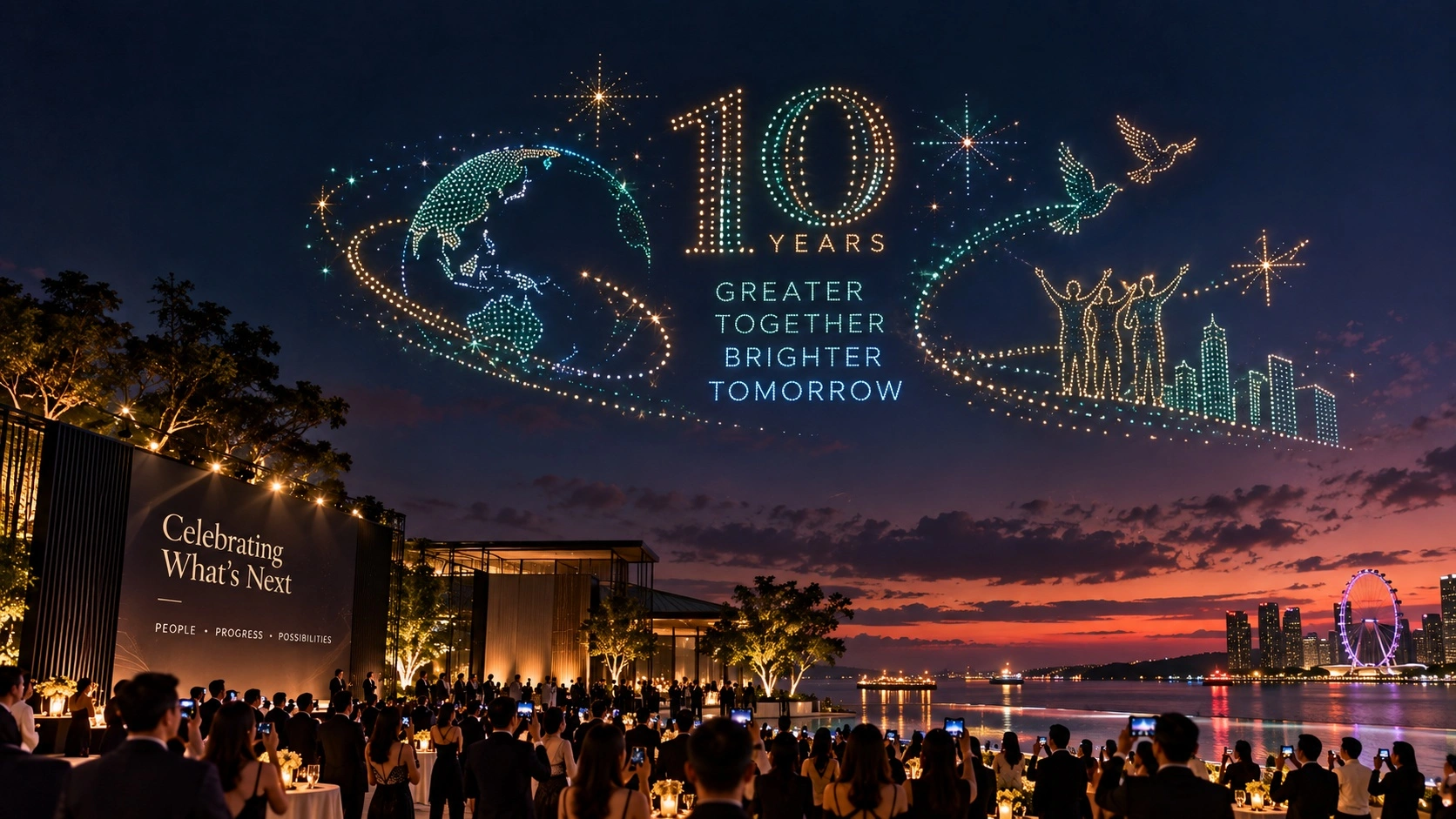 Drone show for corporate events in Singapore