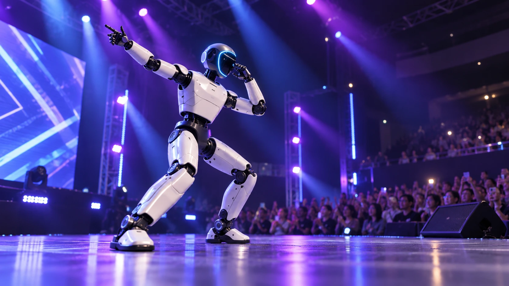 Robot dance performance at an event in Singapore