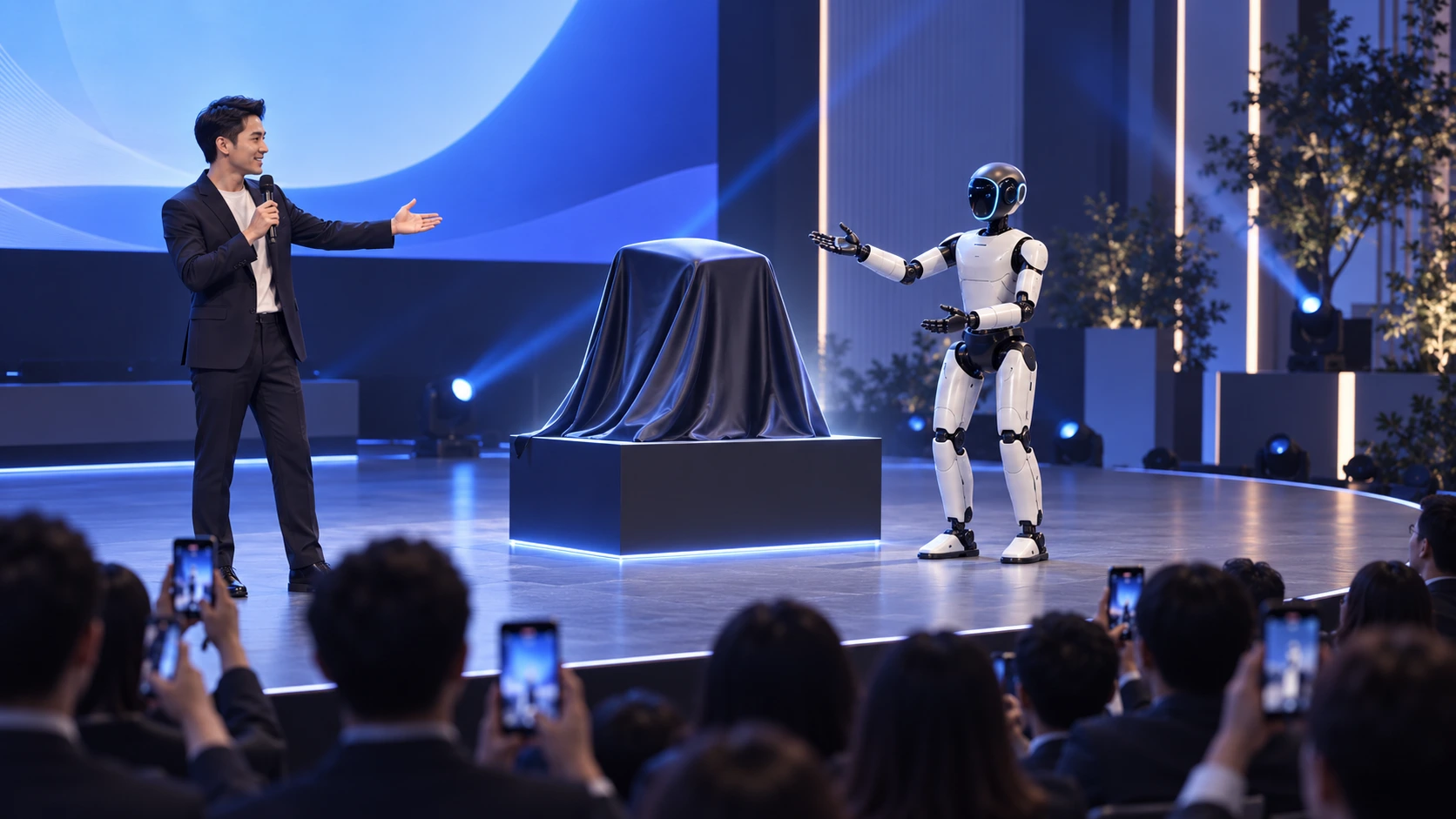 Humanoid robot performance for a product launch in Singapore